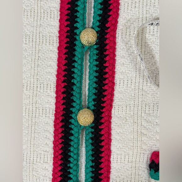 VINTAGE Castleberry Classic Cream Academia Collegiate Tweed Knit Lady Jacket 16 - Picture 6 of 10